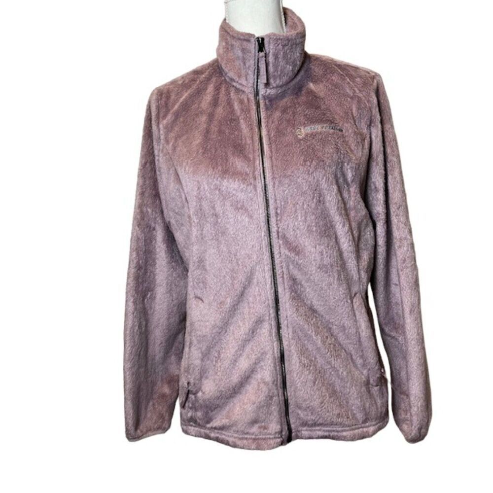 Free Country Fleece Fuzzy Jacket Plum Zip Pockets, Collar, Size Medium